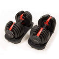 Set di 2 manubri regolabili a 26 livelli | 4-41,5 kg | Con base protettiva