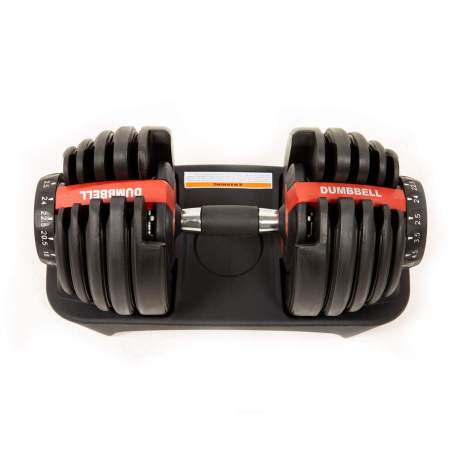 Set di 2 manubri regolabili a 26 livelli | 4-41,5 kg | Con base protettiva